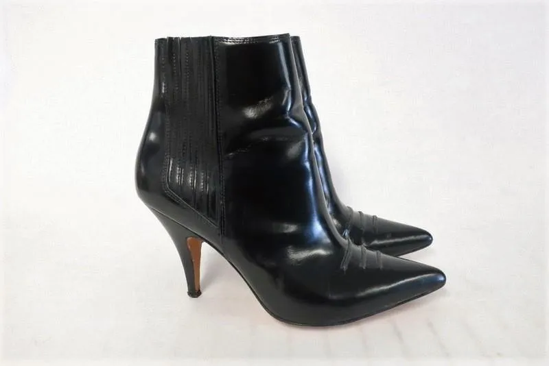 3.1 Phillip Lim Ankle Boots Delia Black Glossy Leather Size 37 Chelsea Booties