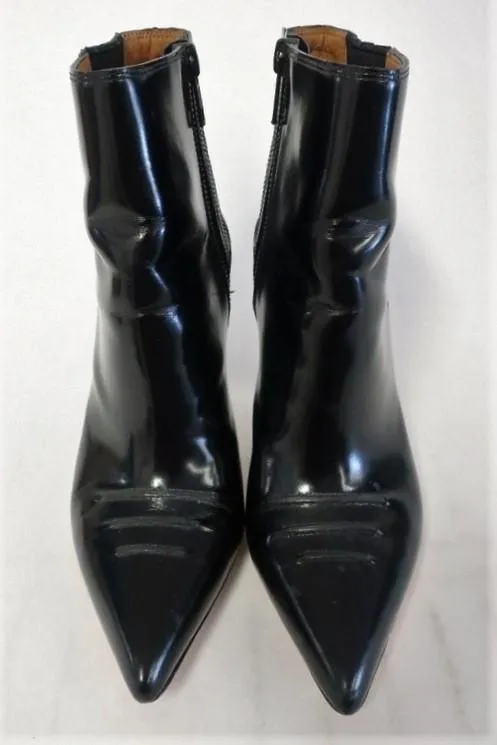 3.1 Phillip Lim Ankle Boots Delia Black Glossy Leather Size 37 Chelsea Booties