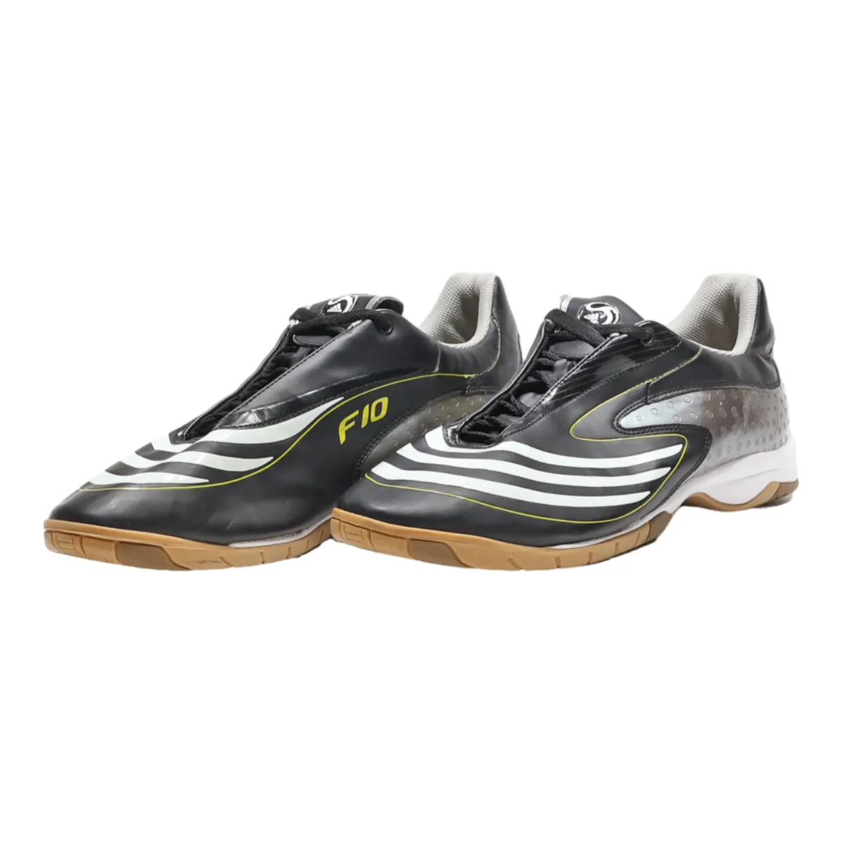 ADIDAS F10 Low Top Trainers Black Leather Mens UK 10.5
