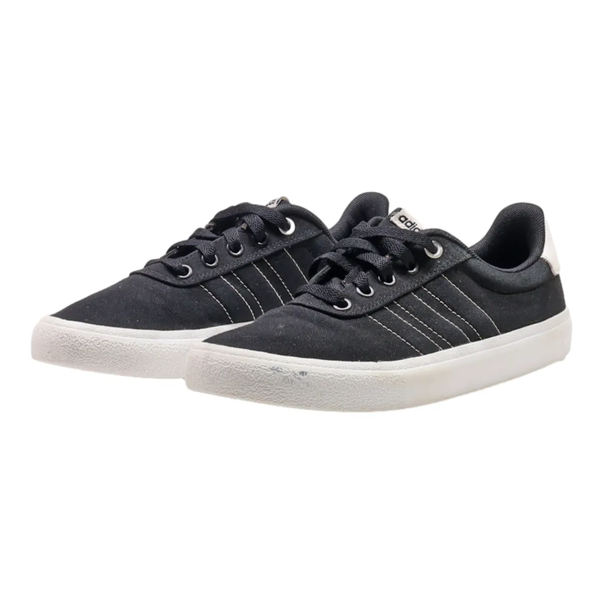 ADIDAS Low Top Trainers Black Canvas Womens UK 4