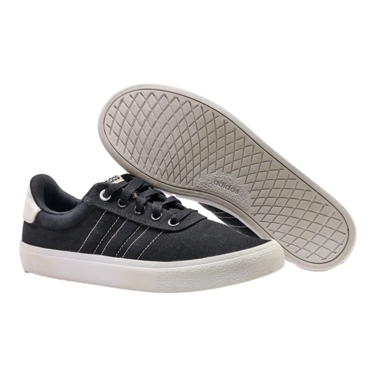 ADIDAS Low Top Trainers Black Canvas Womens UK 4