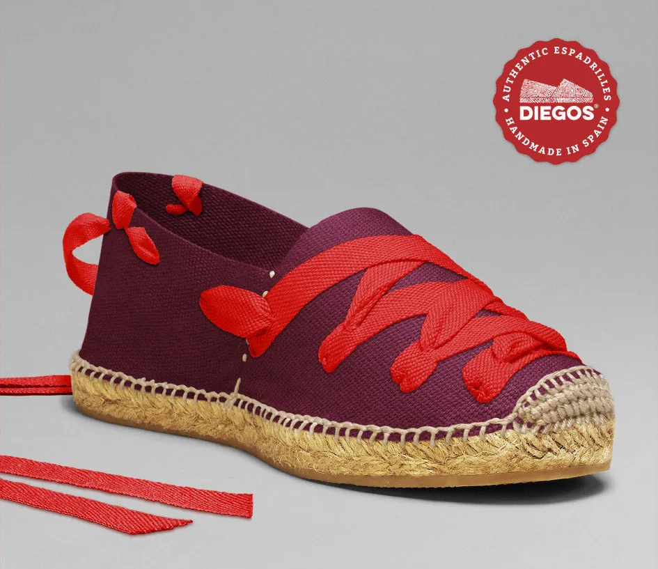 Burgundy pamplona espadrilles