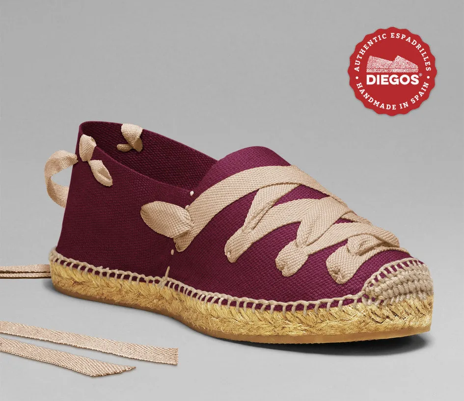 Burgundy pamplona espadrilles
