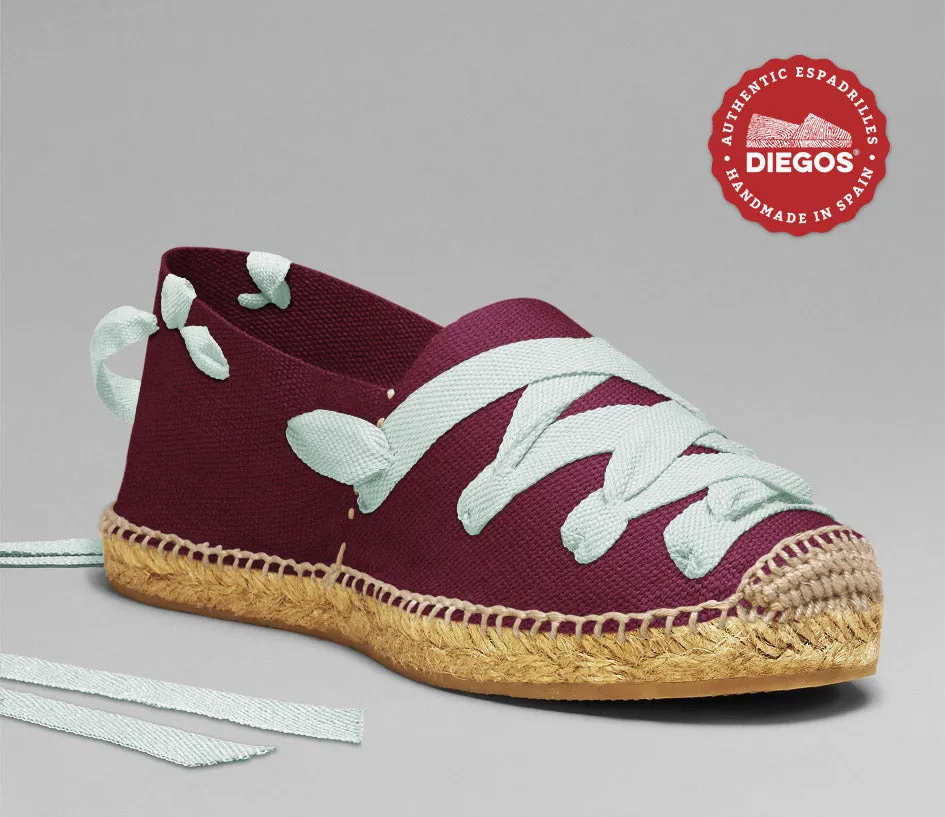 Burgundy pamplona espadrilles