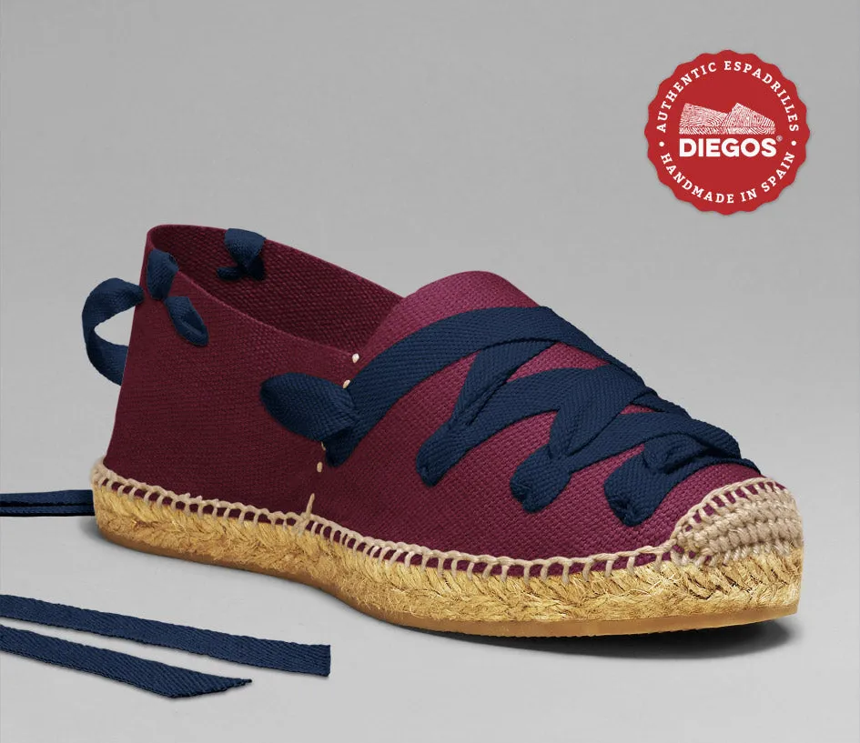 Burgundy pamplona espadrilles