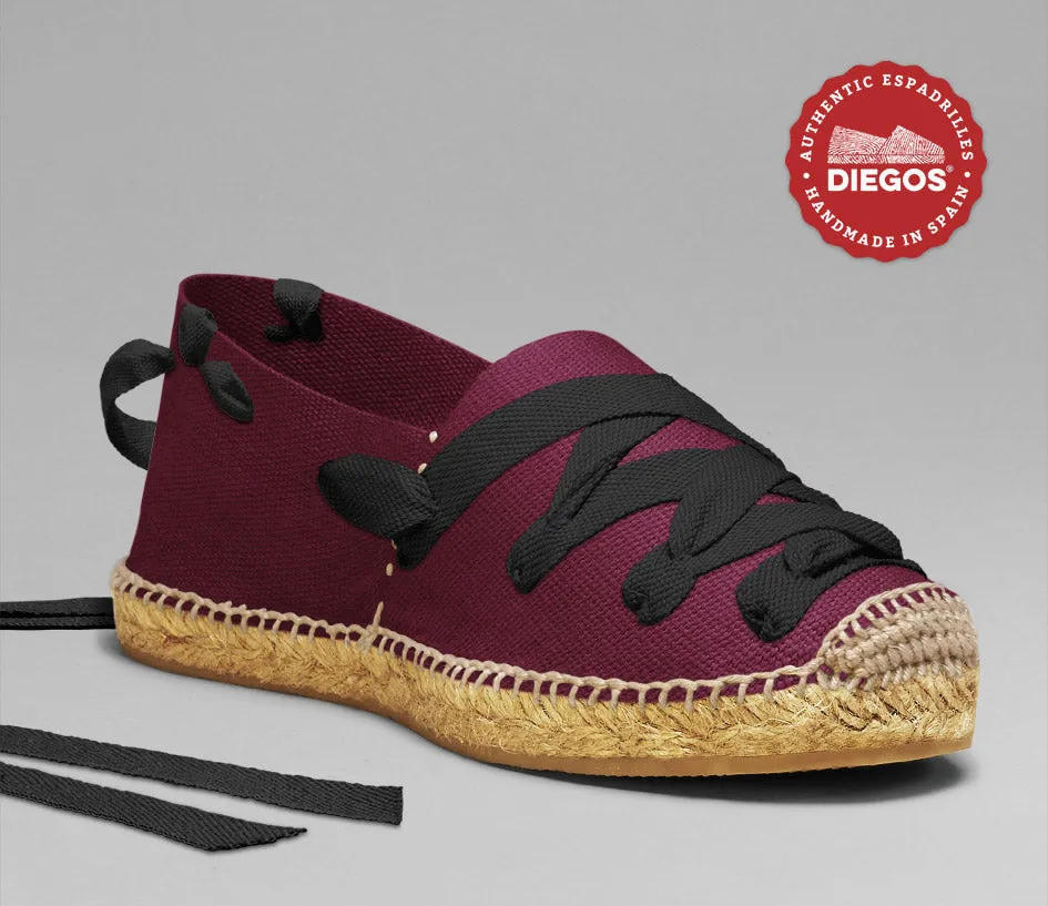 Burgundy pamplona espadrilles