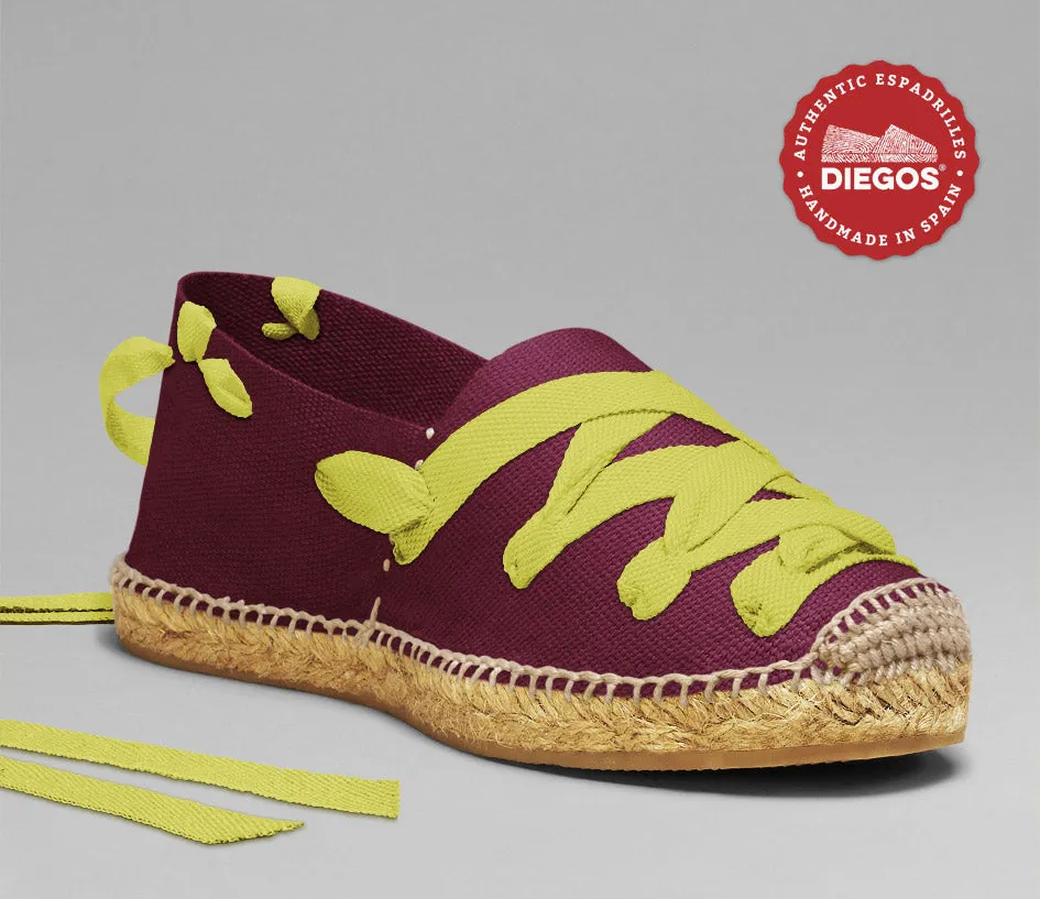 Burgundy pamplona espadrilles
