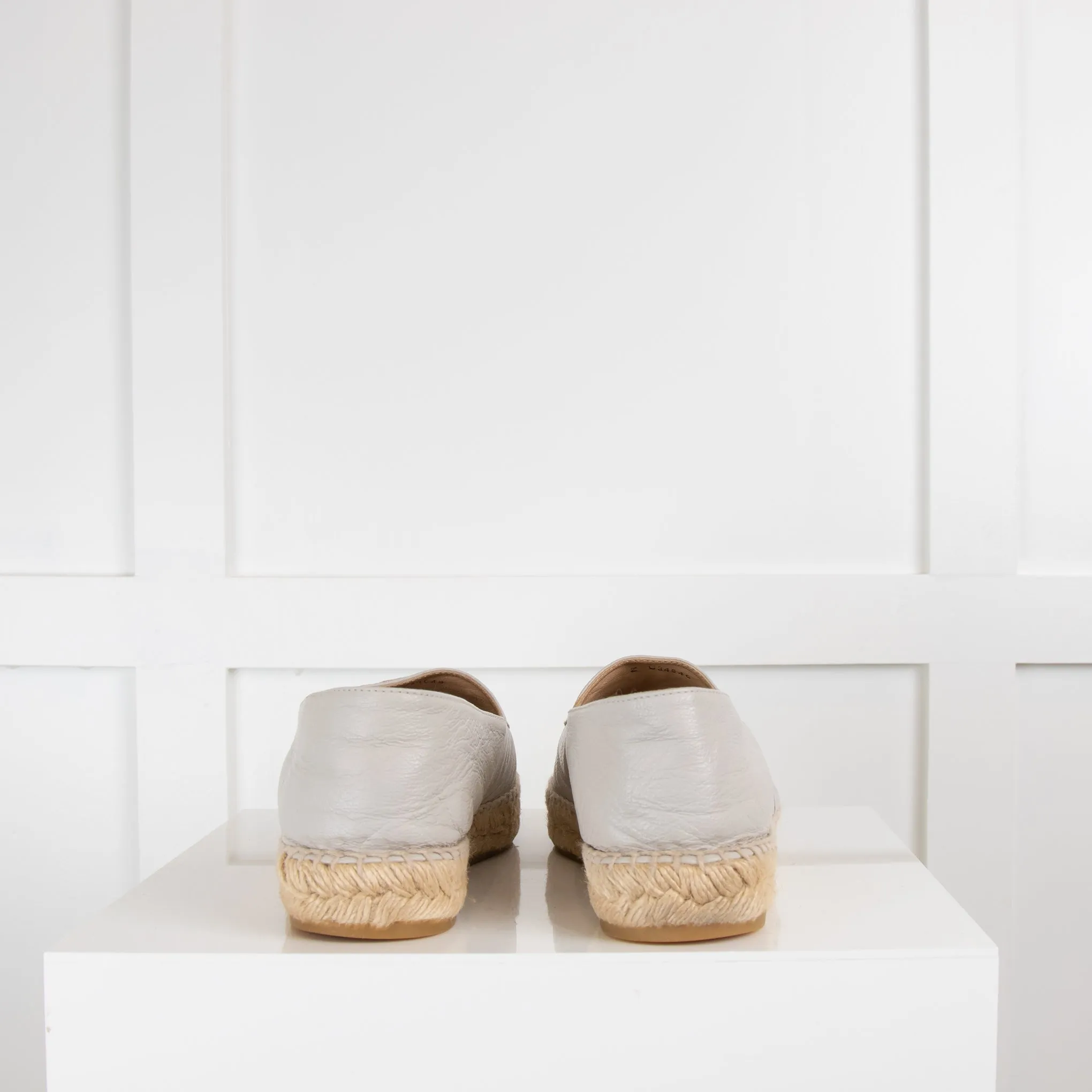 Chanel Grey Espadrilles with Black Toe