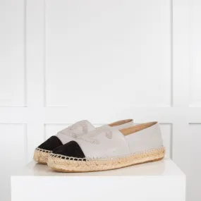 Chanel Grey Espadrilles with Black Toe