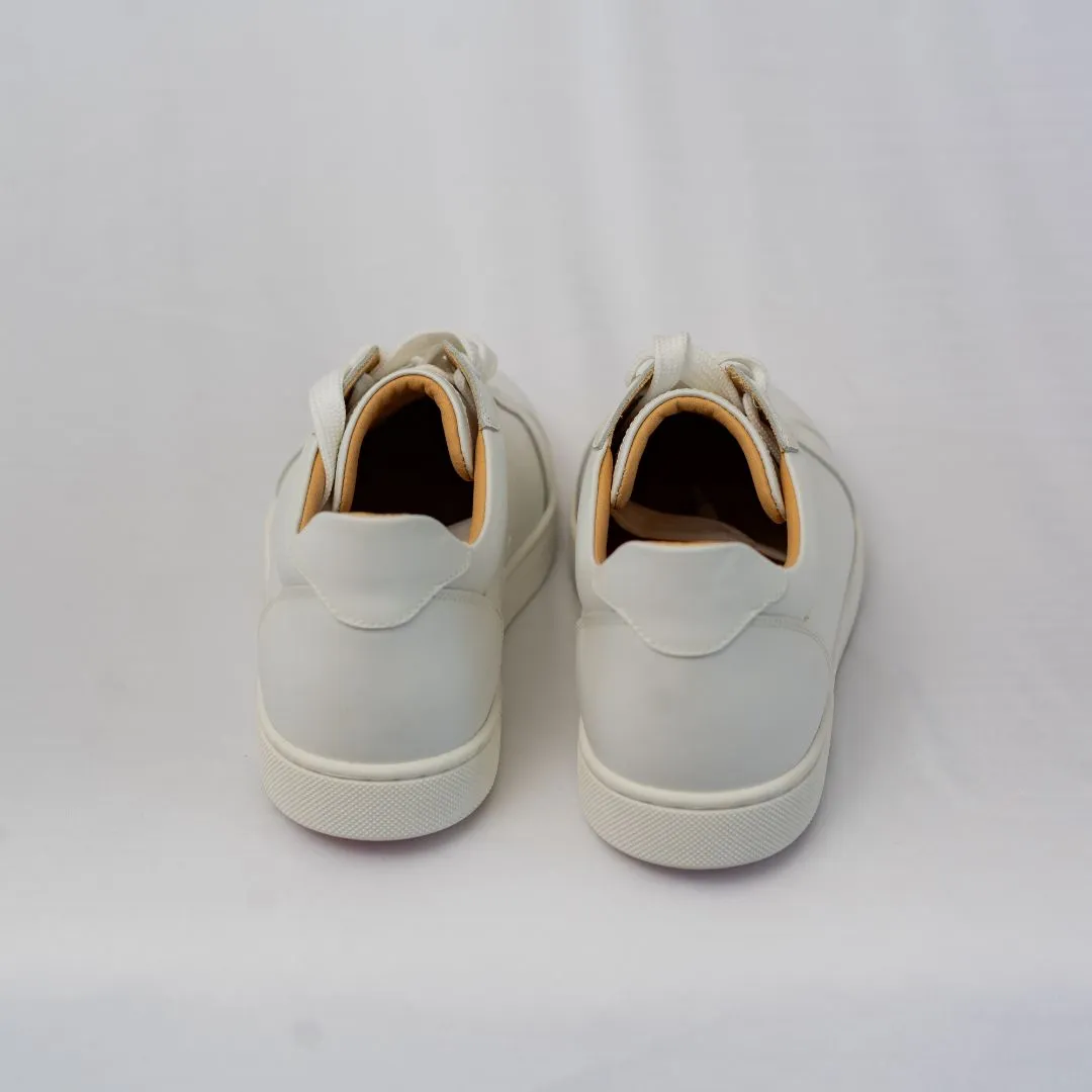 Christian Louboutin White Leather Rantalow Low Top Sneakers, 39