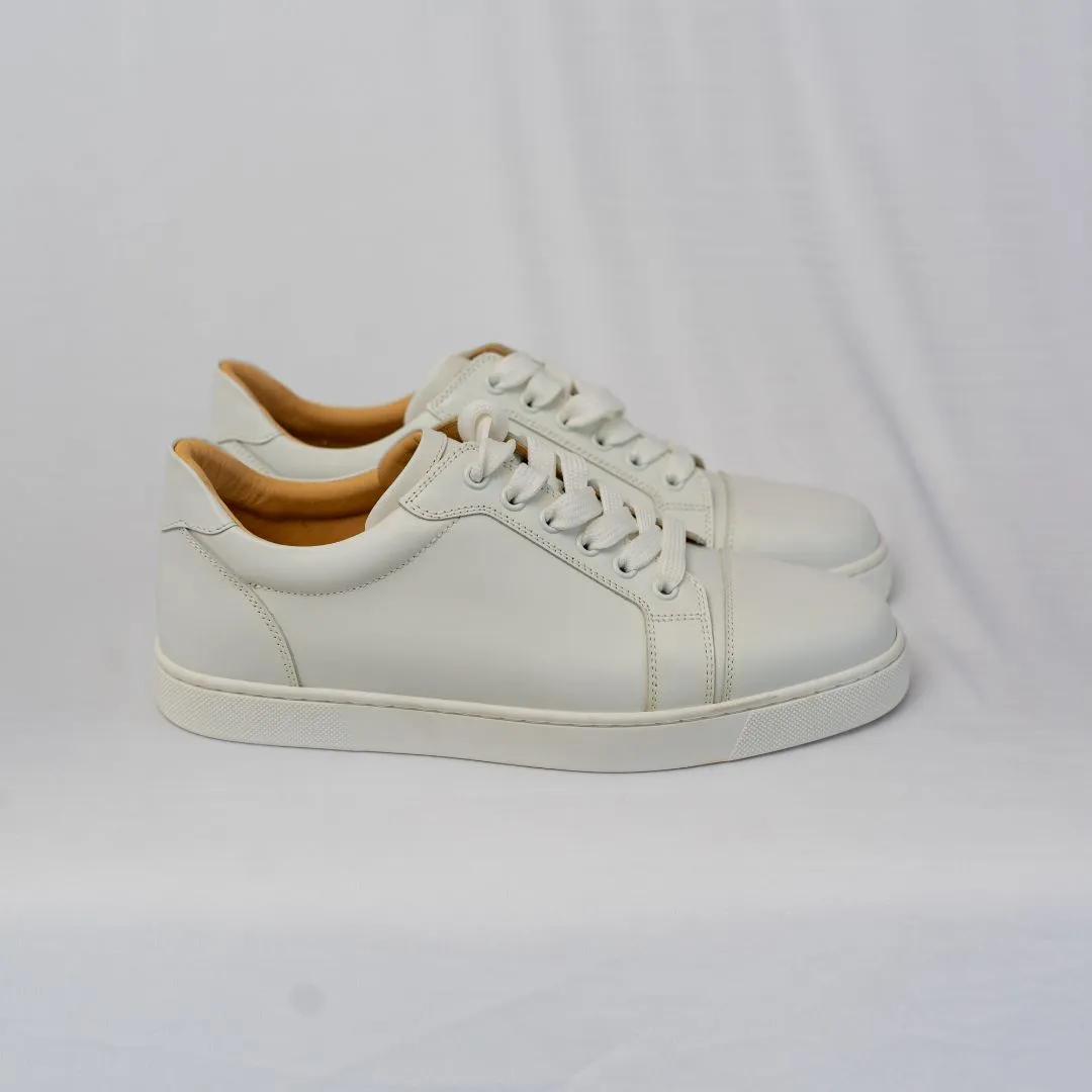 Christian Louboutin White Leather Rantalow Low Top Sneakers, 39