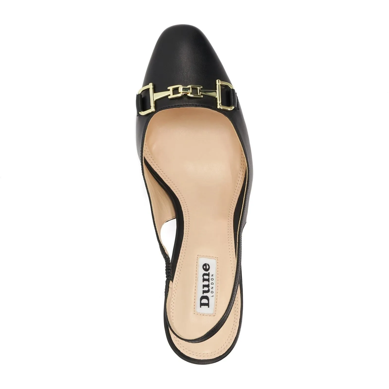 Dune Detailed Leather Women's Black Heels