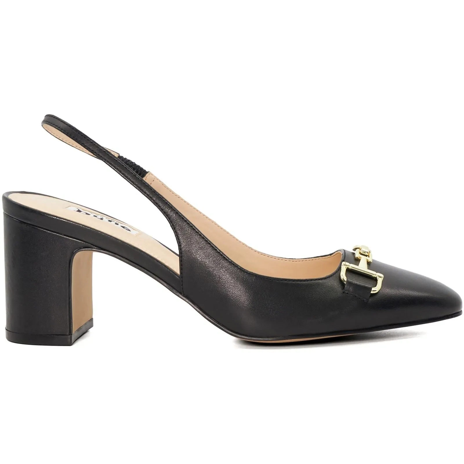Dune Detailed Leather Women's Black Heels
