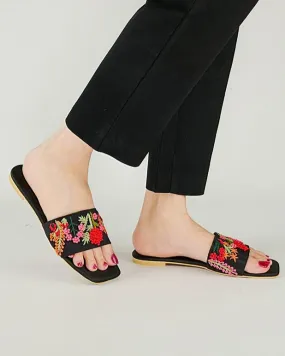 Embroidered Floral Flats