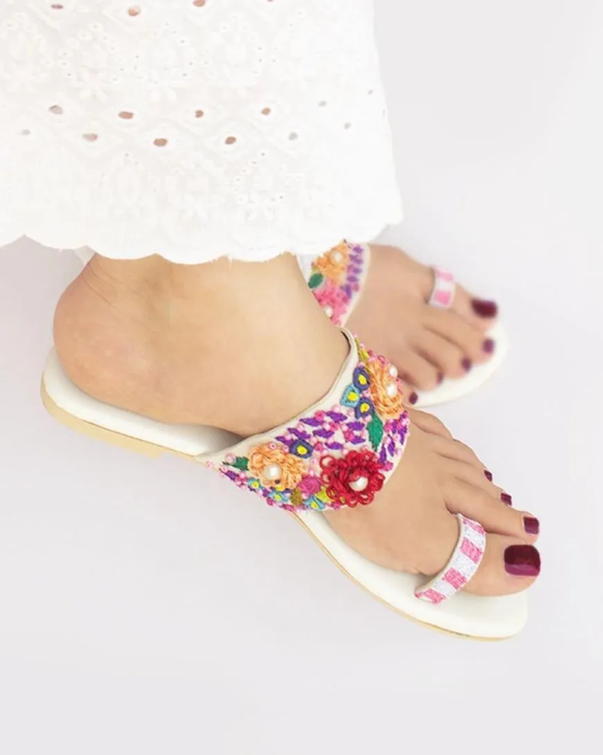 Floral Embroidered Kohlapuris