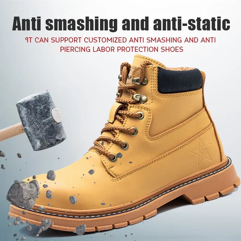 Funki Buys | Boots | Men's Steel Toe High-Top Work Boots