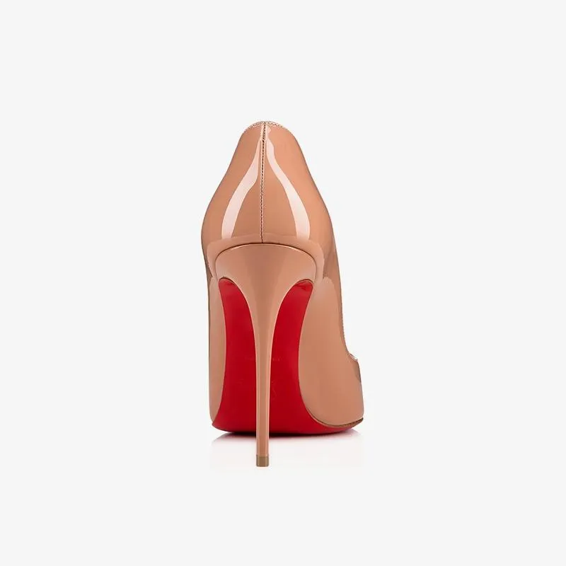Glossy Beige Patent Leather Stiletto