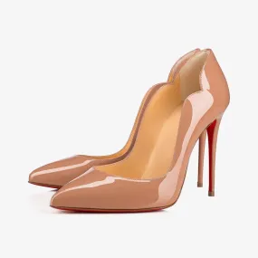 Glossy Beige Patent Leather Stiletto