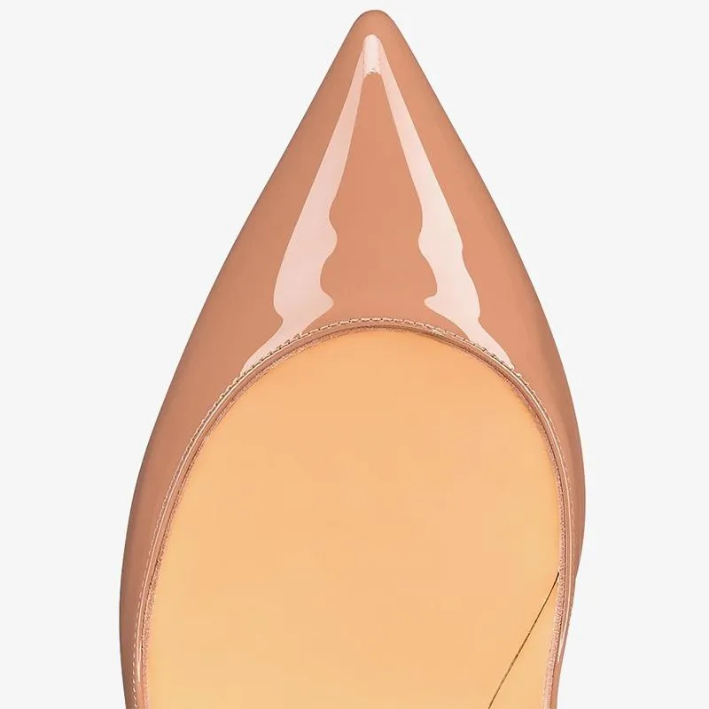 Glossy Beige Patent Leather Stiletto