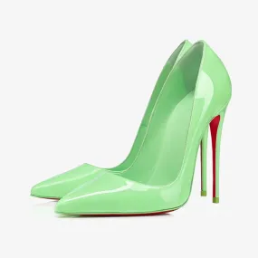 Glossy Green Pointy Pump