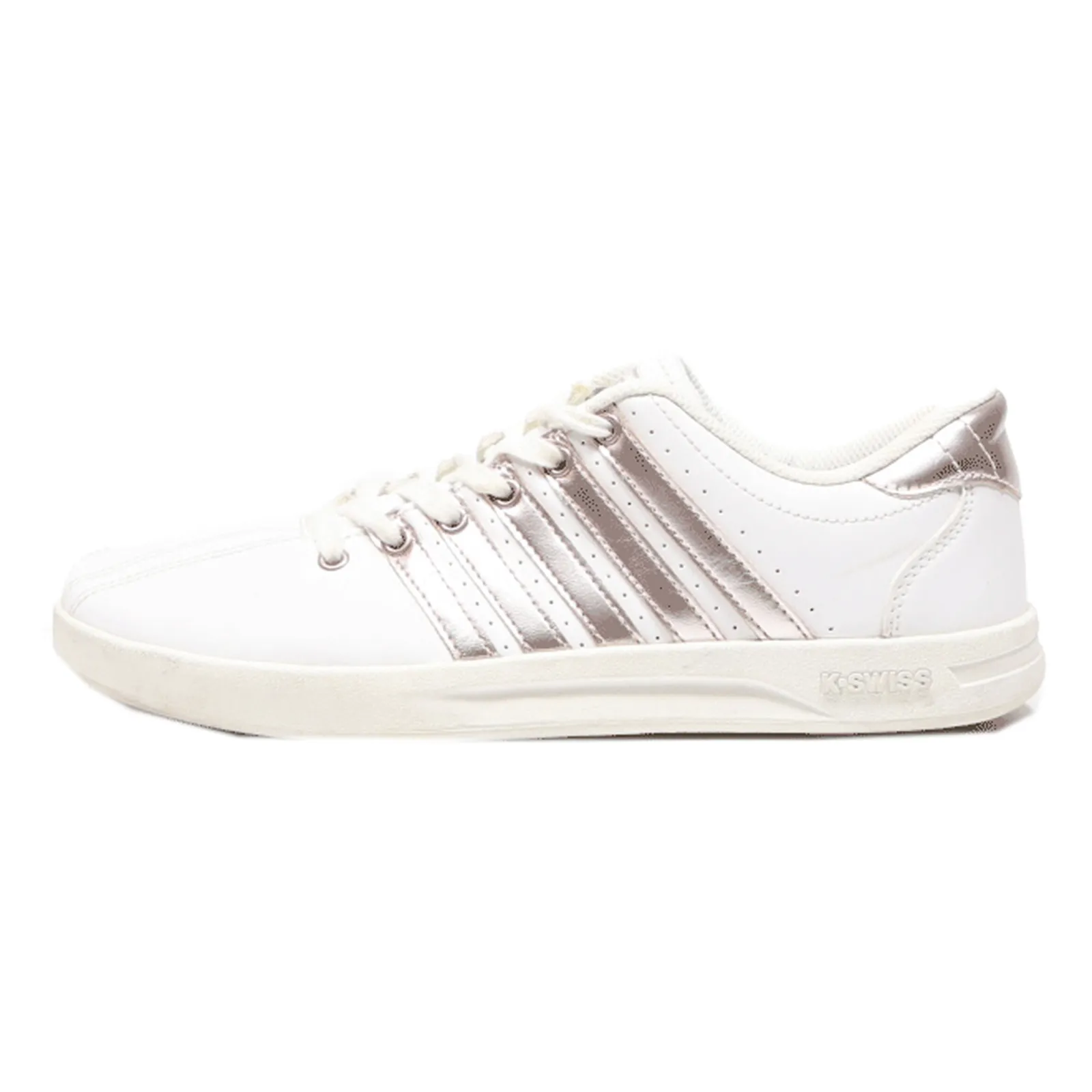 K-SWISS Low Top Trainers White Leather Womens UK 8