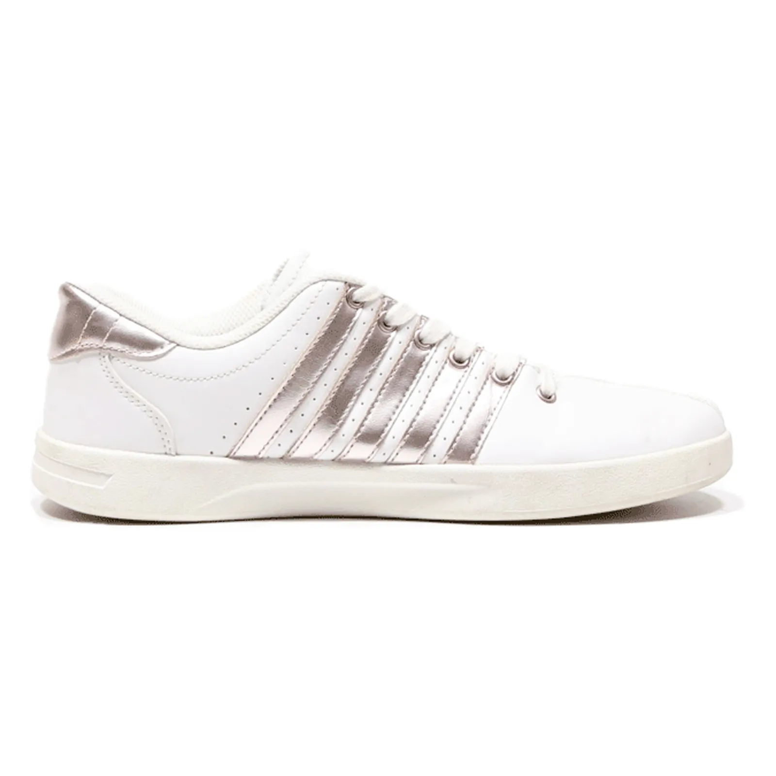 K-SWISS Low Top Trainers White Leather Womens UK 8