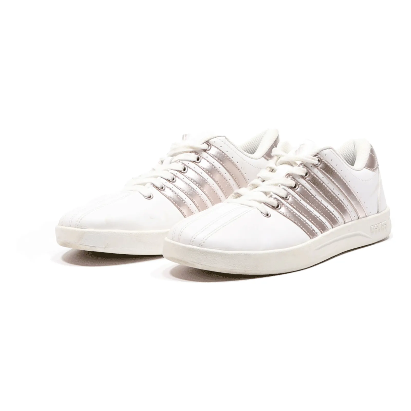 K-SWISS Low Top Trainers White Leather Womens UK 8