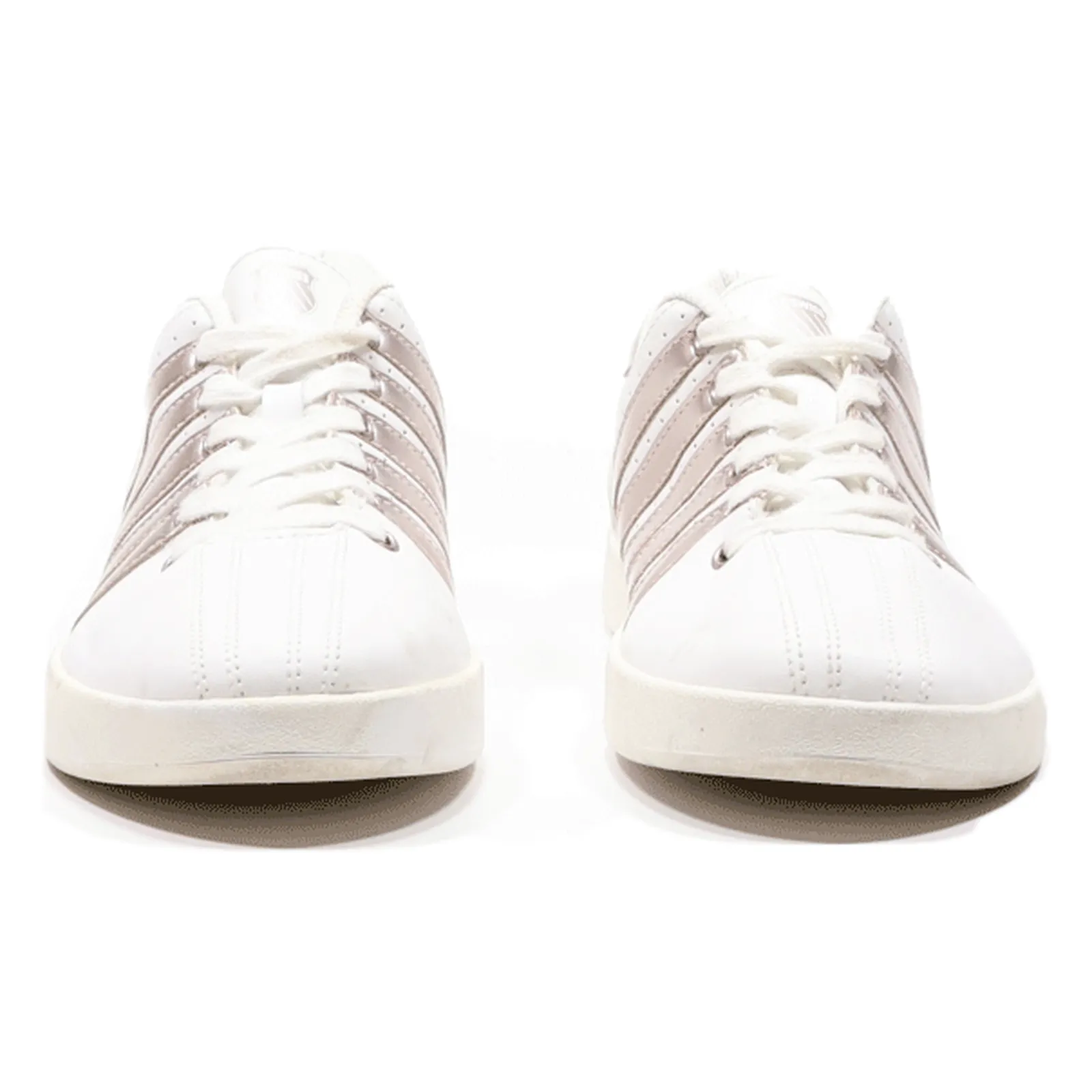 K-SWISS Low Top Trainers White Leather Womens UK 8