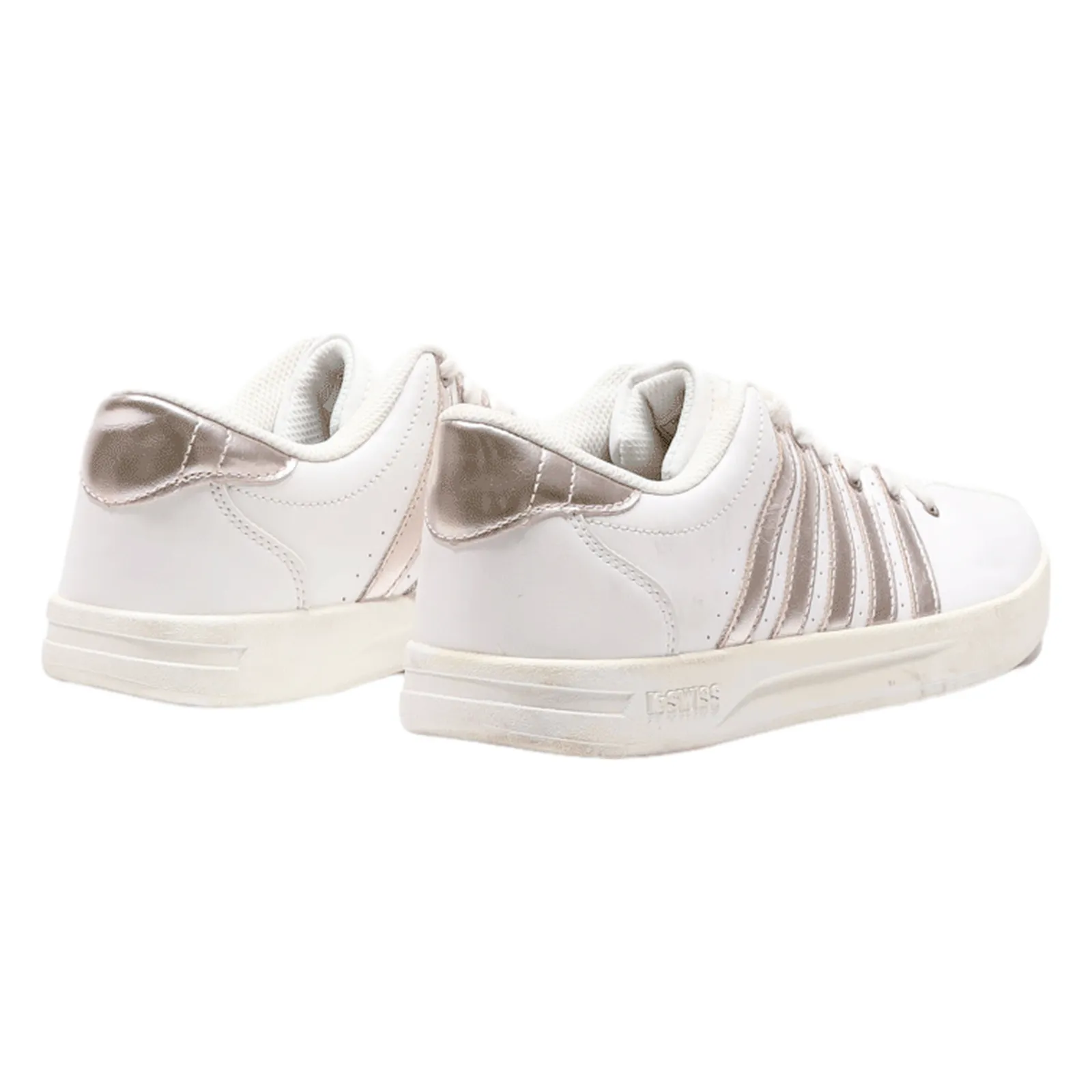 K-SWISS Low Top Trainers White Leather Womens UK 8