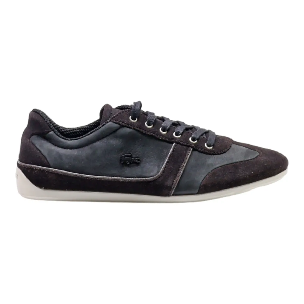 LACOSTE Low Top Trainers Black Suede Womens UK 4