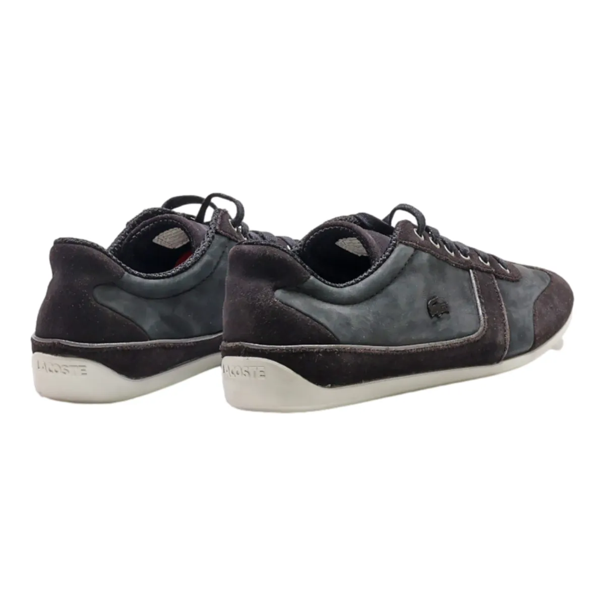 LACOSTE Low Top Trainers Black Suede Womens UK 4