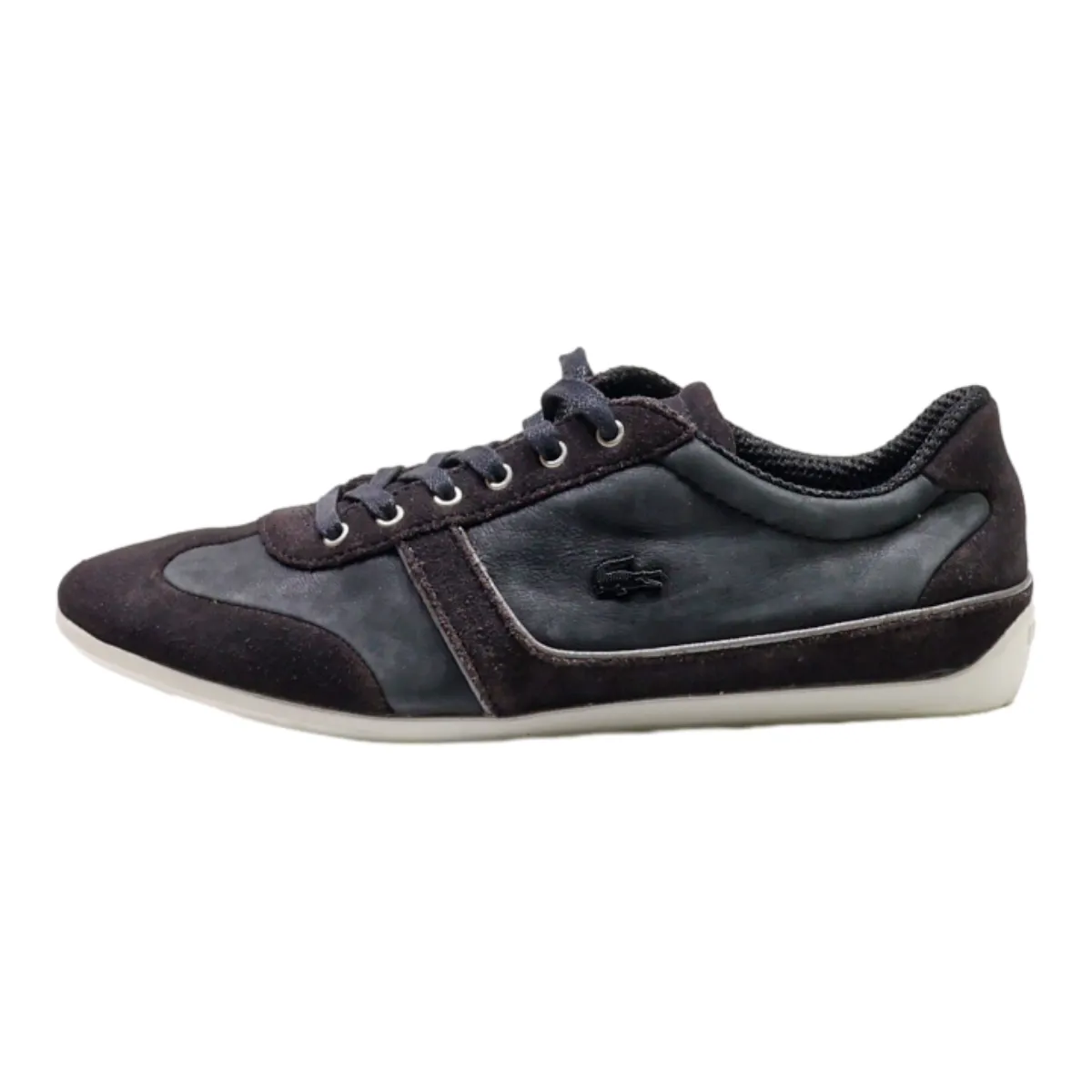 LACOSTE Low Top Trainers Black Suede Womens UK 4