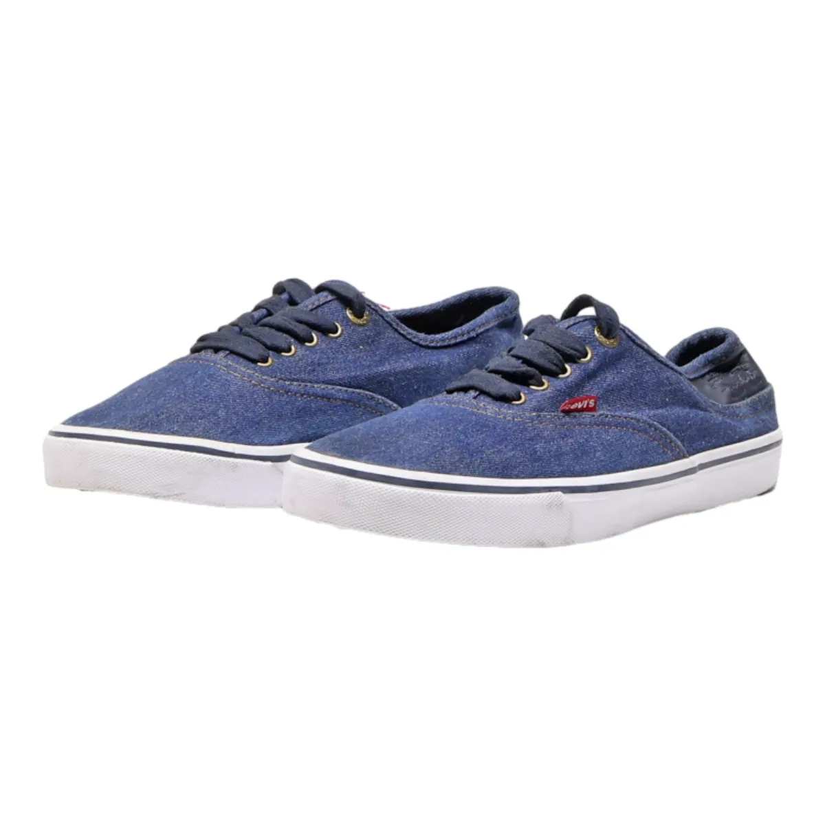 LEVI'S Low Top Trainers Blue Canvas Mens UK 6.5