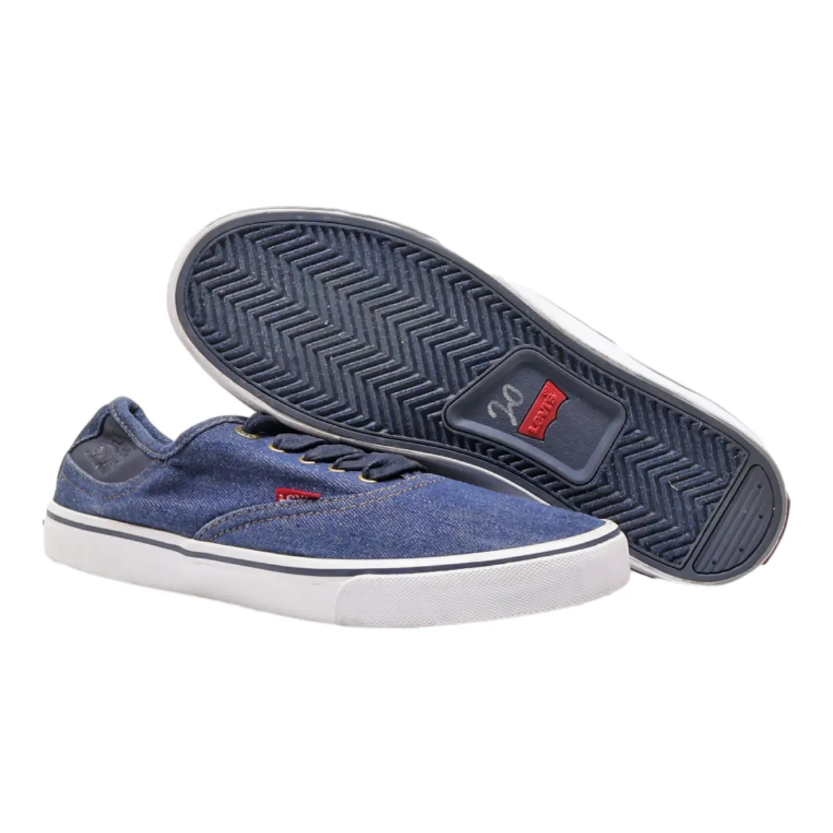 LEVI'S Low Top Trainers Blue Canvas Mens UK 6.5