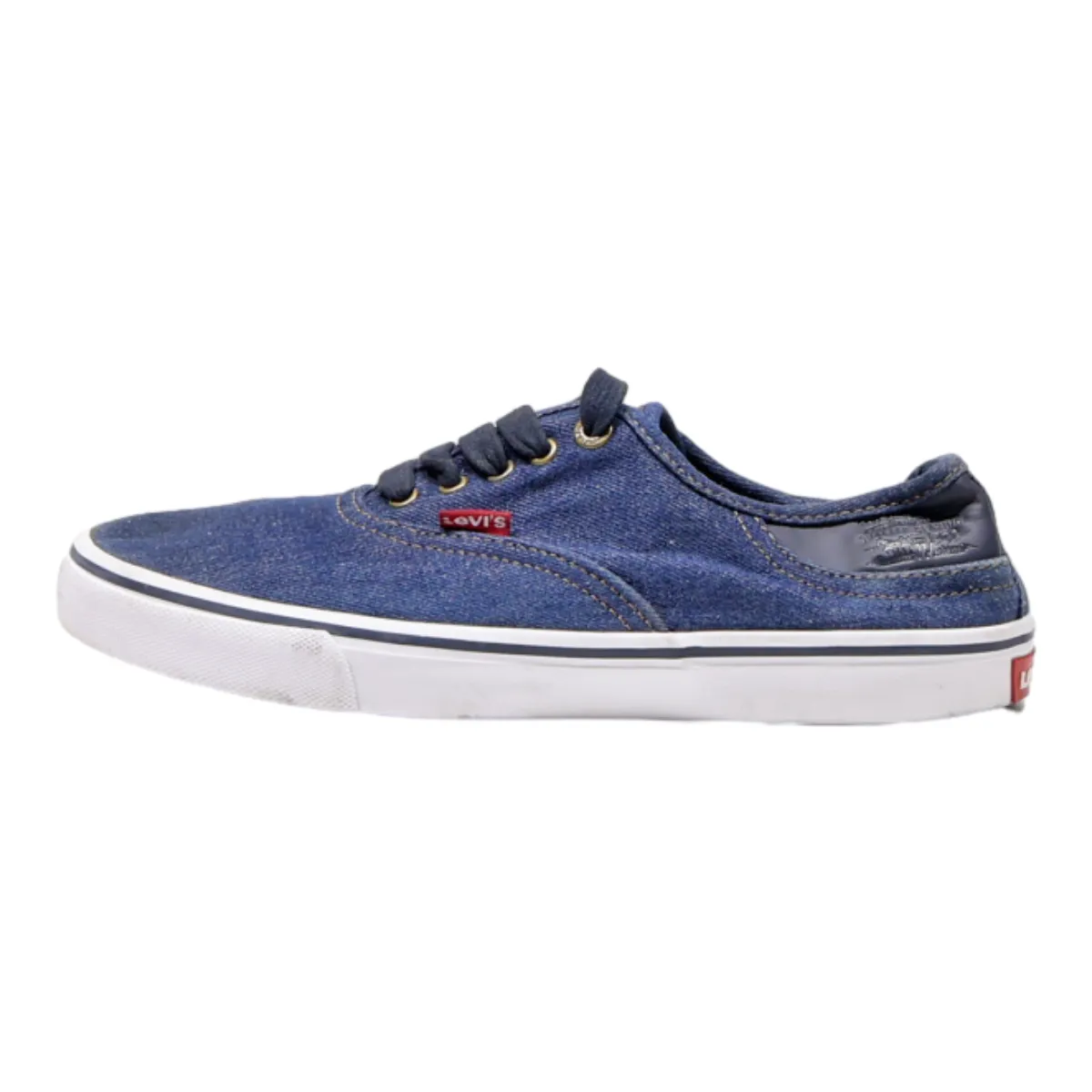 LEVI'S Low Top Trainers Blue Canvas Mens UK 6.5
