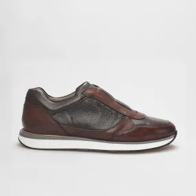Madasat Brown Genuine Leather Slip On Sneakers - 837 |