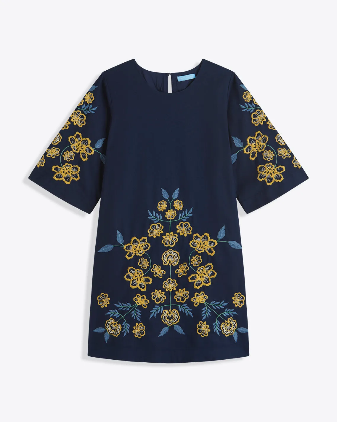 Mallory Embroidered Bell Sleeve Mini Dress