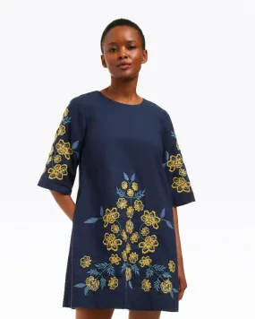 Mallory Embroidered Bell Sleeve Mini Dress