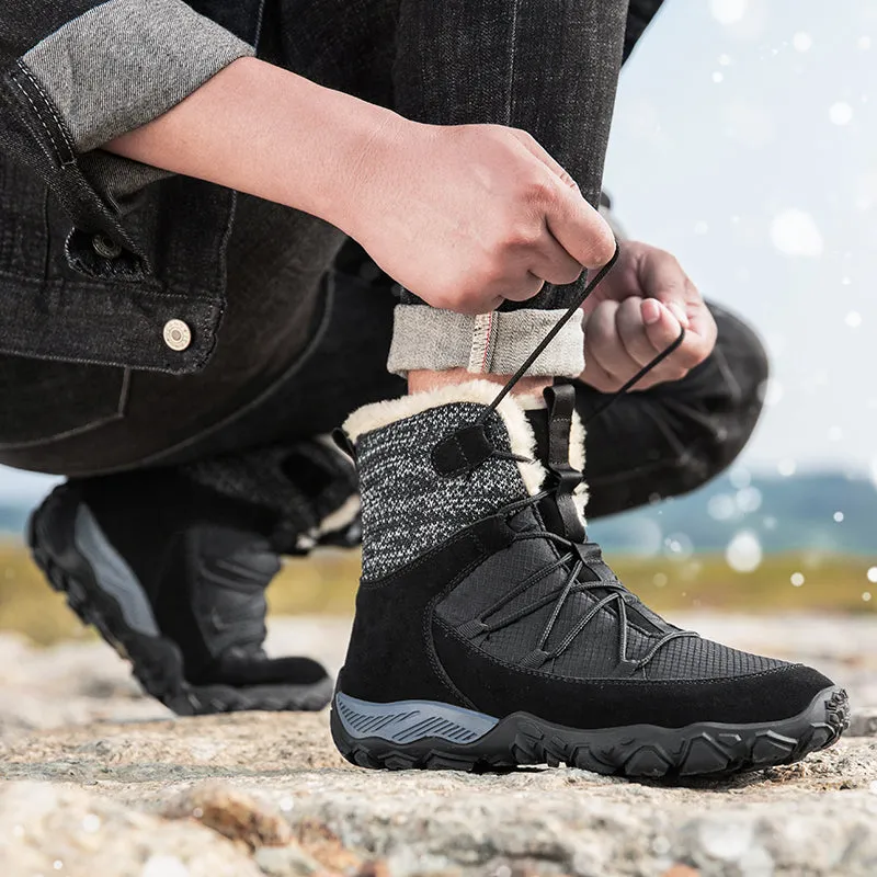 Men Plush Warm Leather Ankle Boots