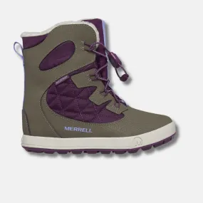 Merrell Big Kid's Snow Bank 4.0 Waterproof Winter Boots - Truffle/Plum