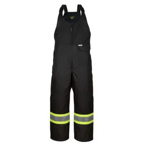 Nats Men's Hi-Vis Bib Work Overalls 600D CSA Poly Insulated Waterproof Reflective, Durable, Comfortable, Taped Seams, Fleece Inserts | Sizes XS-5XL