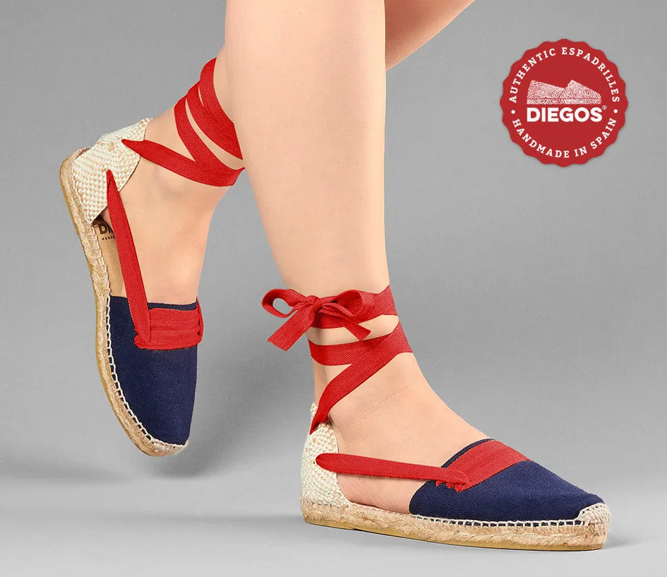 Navy blue flat Lola Basque espadrilles