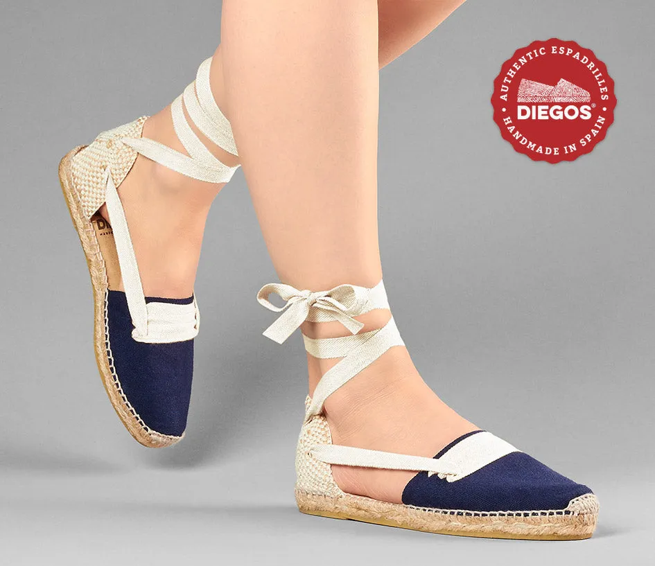 Navy blue flat Lola Basque espadrilles