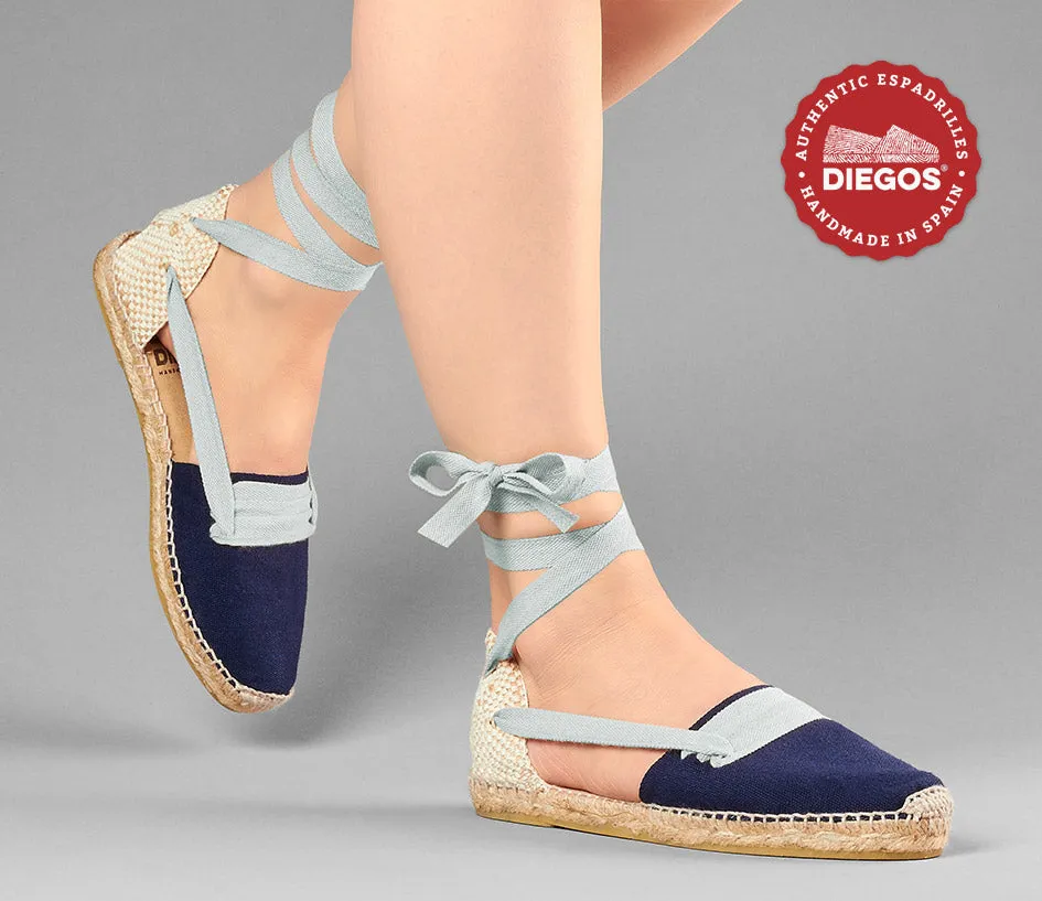 Navy blue flat Lola Basque espadrilles
