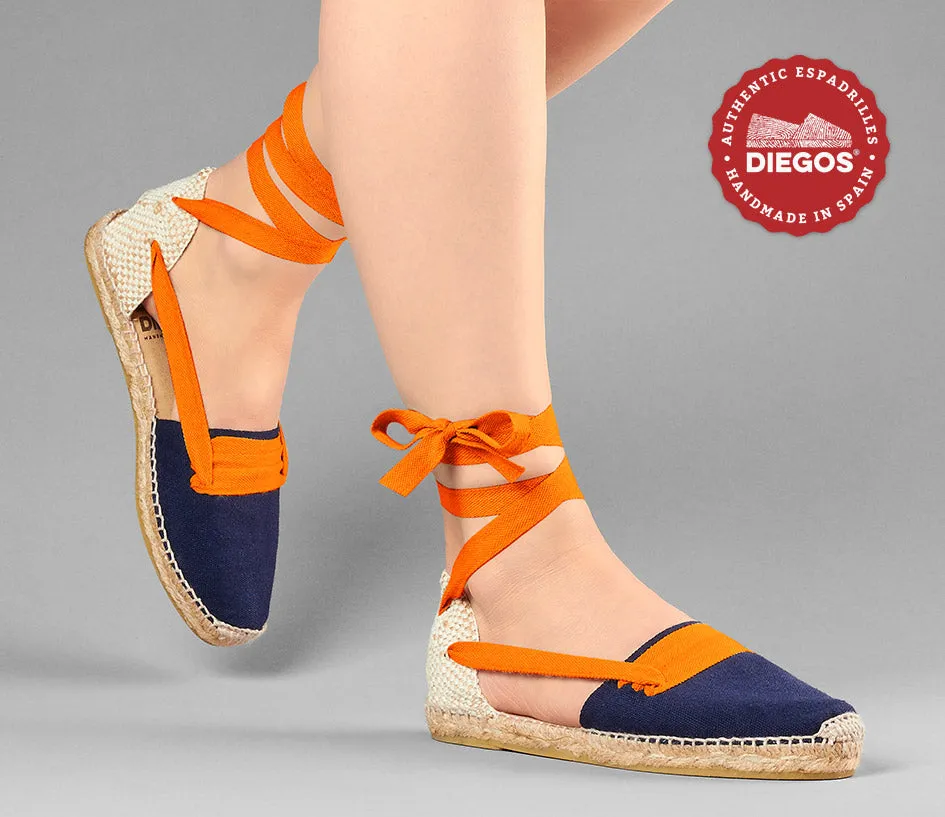 Navy blue flat Lola Basque espadrilles