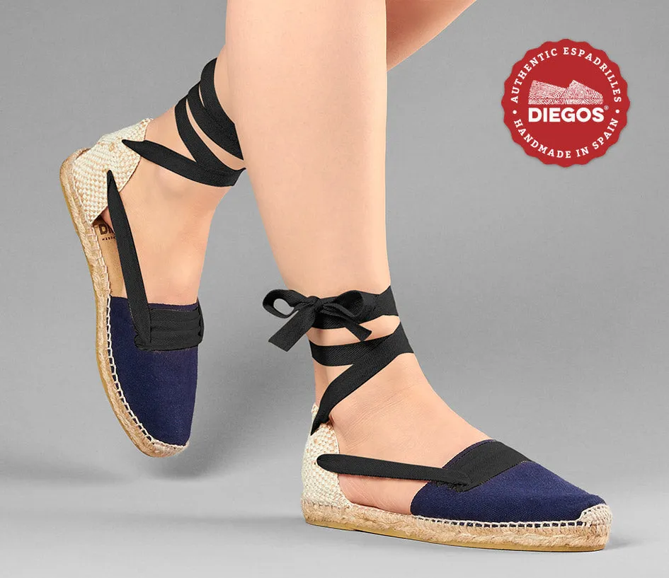 Navy blue flat Lola Basque espadrilles
