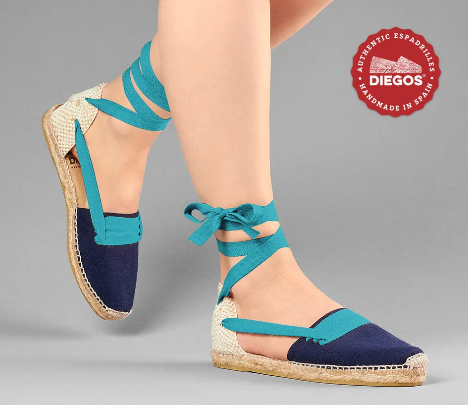 Navy blue flat Lola Basque espadrilles