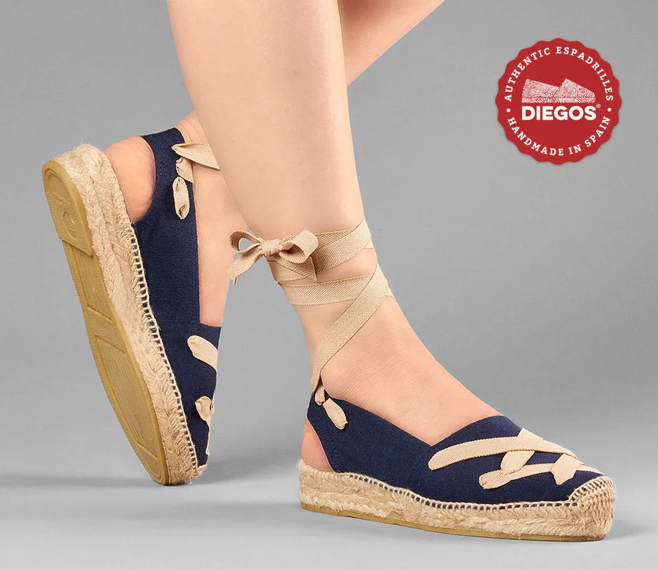 Navy classic laces Catalina espadrille