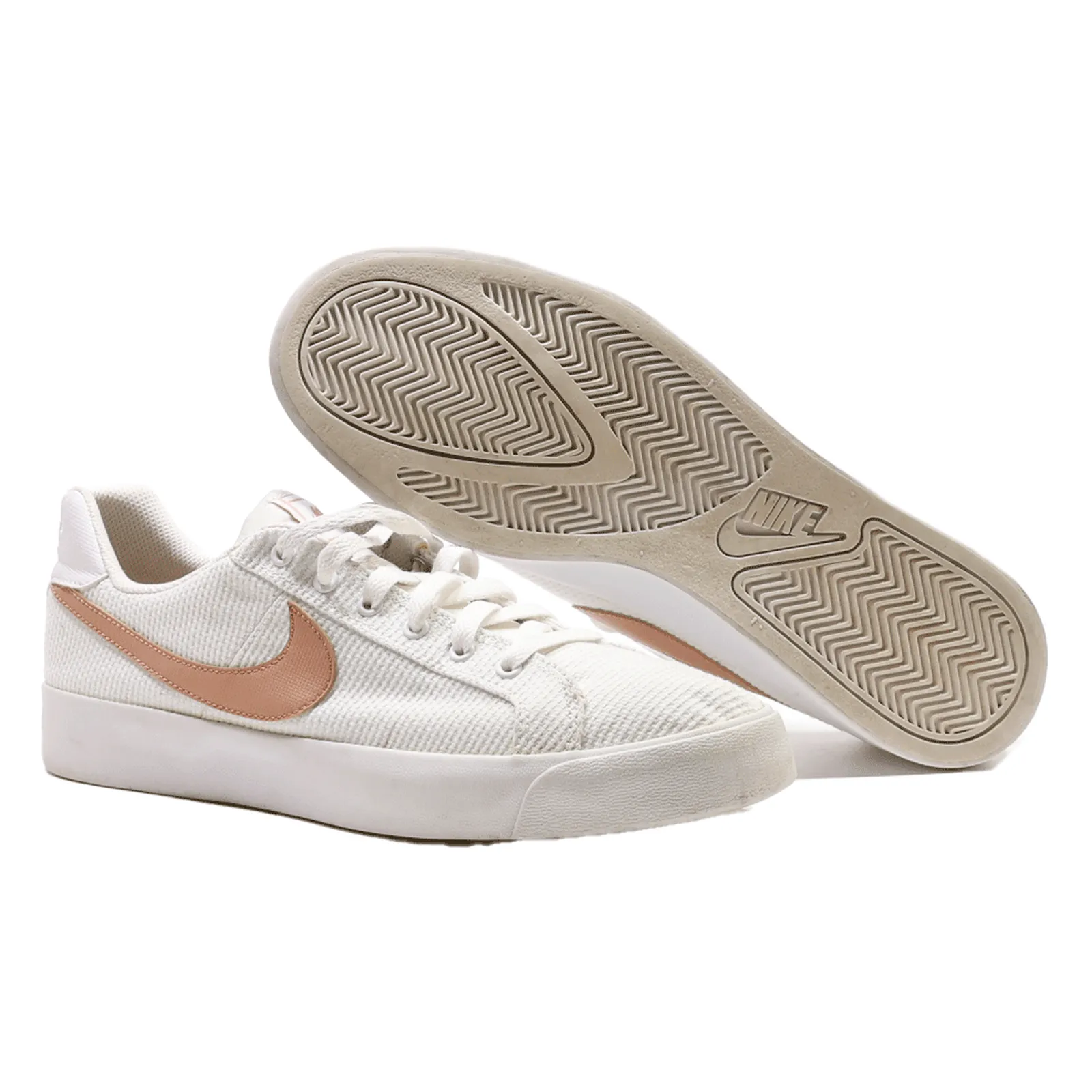 NIKE Low Top Trainers White Synthetic Mens UK 9