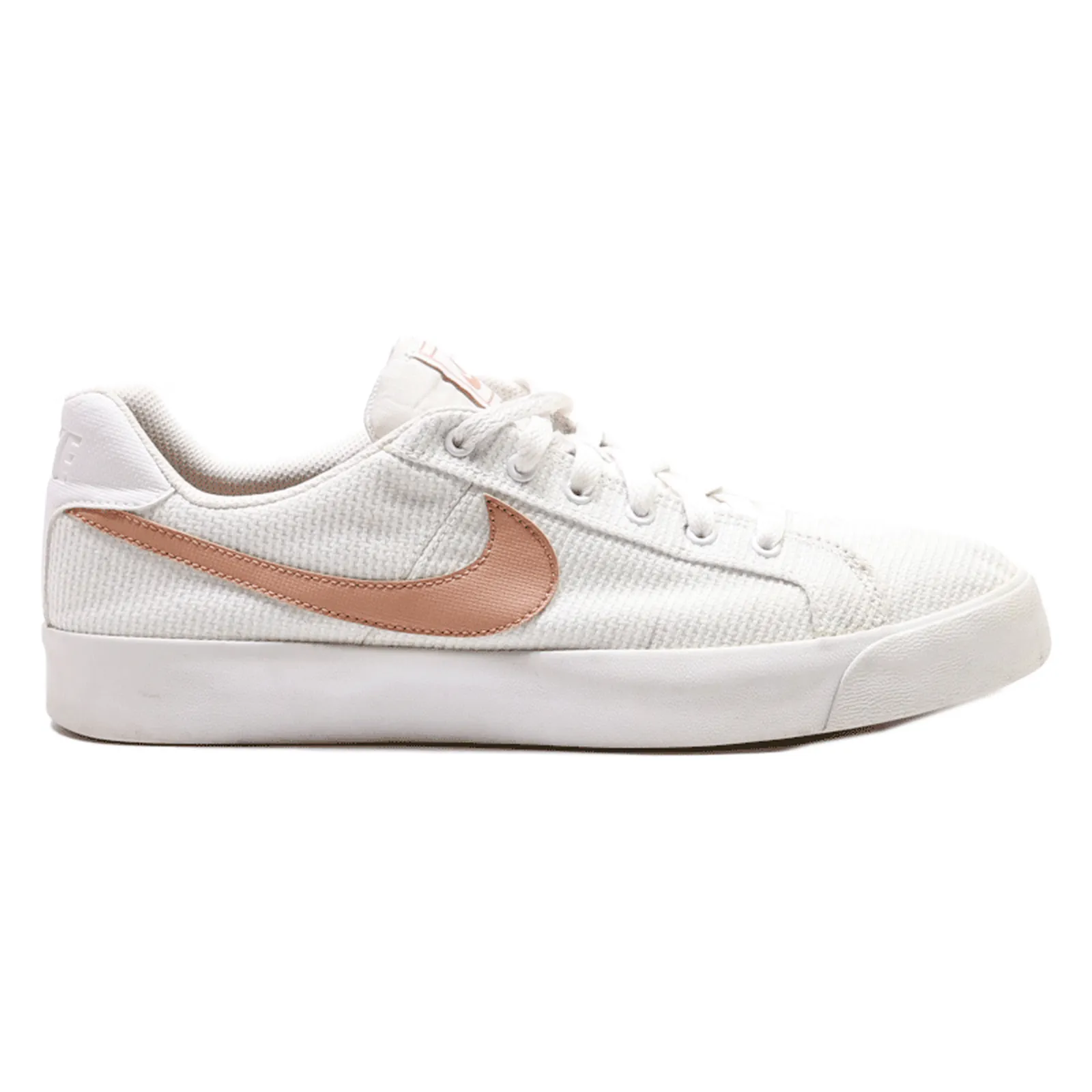 NIKE Low Top Trainers White Synthetic Mens UK 9